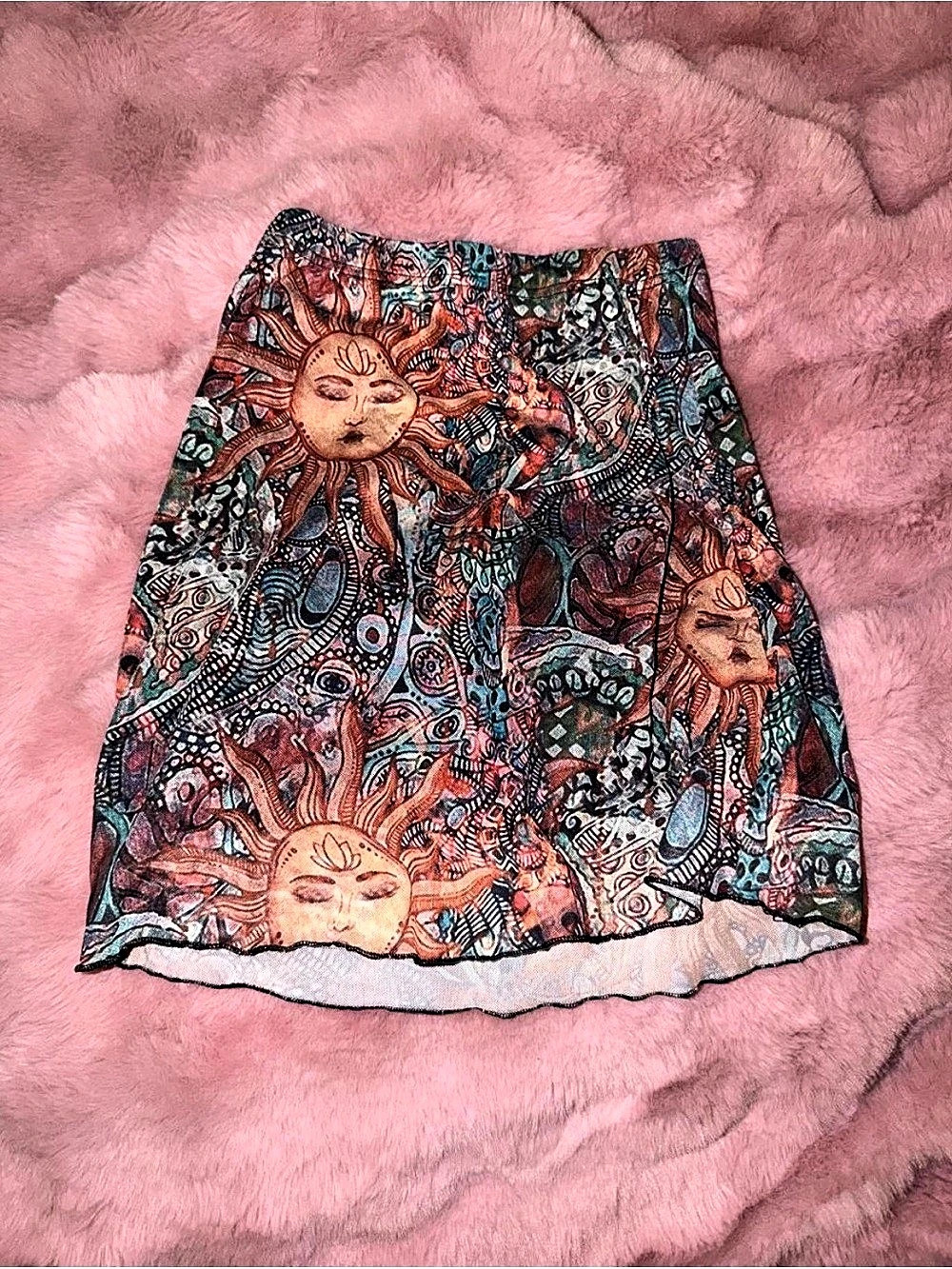 SHEIN Sun Abstract Print Mini Skirt